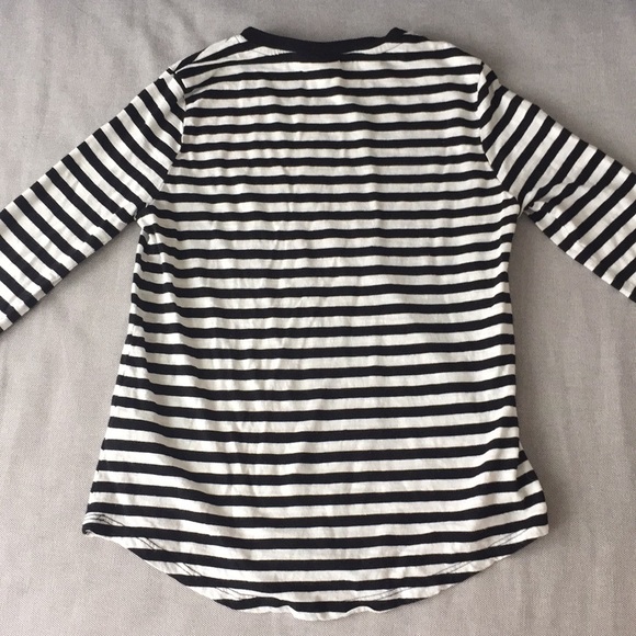 H&M black and white striped long sleeve tee - Picture 2 of 2
